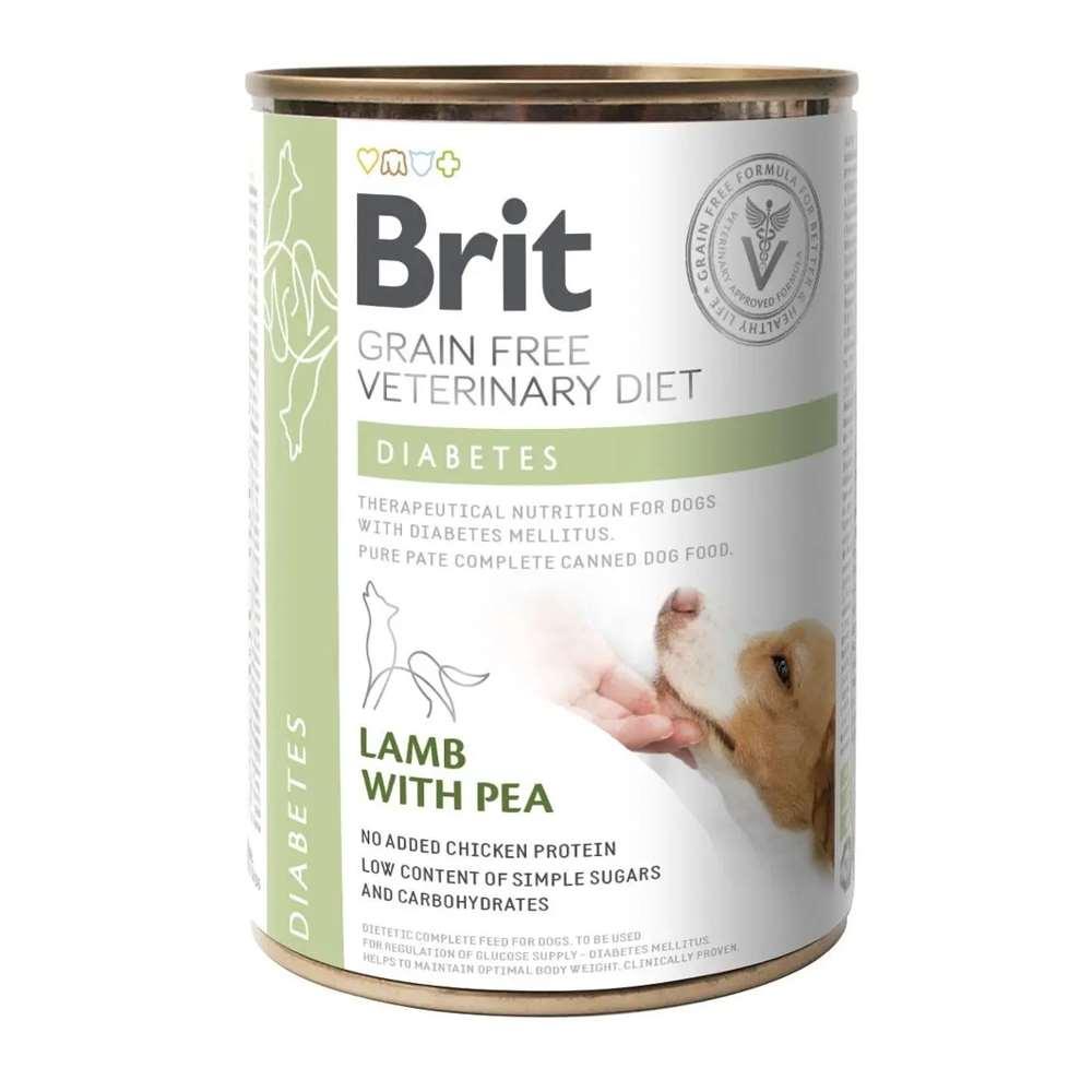 Brit VD Diabets Cans для собак при цукровому діабеті, з ягням та горохом 400 г