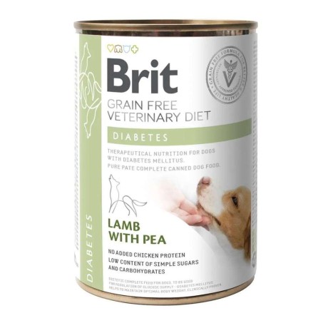 Brit VD Diabets Cans для собак при цукровому діабеті, з ягням та горохом 400 г