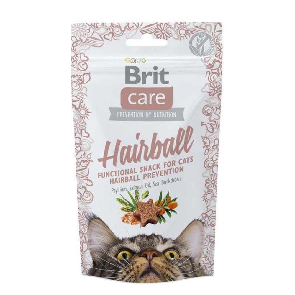 Brit Care Hairball Ласощі для виведення вовни зі шлунка котів 50 г