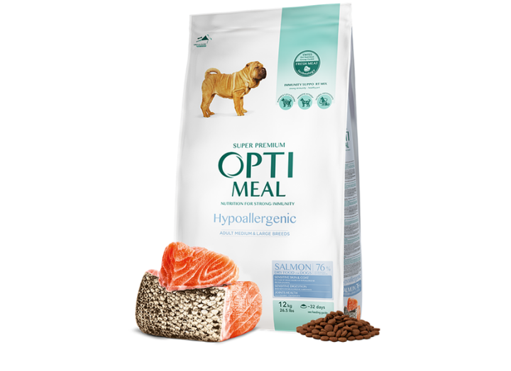 Optimeal Hypoallergenic Medium and Large для собак з лососем 4 кг