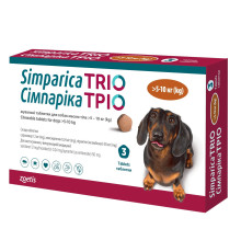 Сімпарика Тріо, для собак, від бліх та кліщів від 5,1-10 кг (1таб)