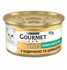 Gourmet Gold Ніжні биточки для котів з індичкою та шпинатом 24x85 г