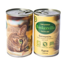 Вологий корм Baskerville для кішок курча з рисом 400 г
