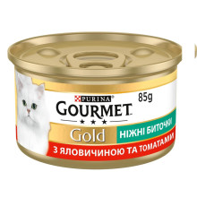Gourmet Gold Ніжні биточки для кішок з яловичиною та томатами 24x85 г