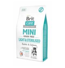 Brit Care Mini GF Light Sterilised для стерилизованных собак с лососем и кроликом 7 кг фото