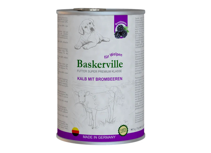 Baskerville Super Premium Kalb Mit Brombeerenе телятина та ожина для цуценят 800 г