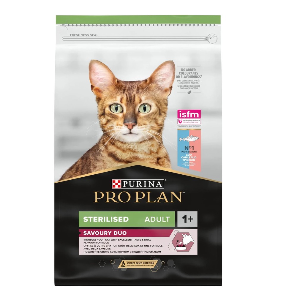 Purina Pro Plan Cat Sterilised Savoury Duo Сod & Тrout із тріскою для стерилізованих кішок 10 кг