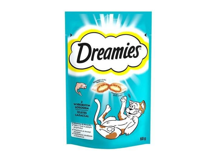 Ласощі Dreamies подушечки з лососем для котів 60 г Ласощі Dreamies подушечки з лососем для котів 60 г