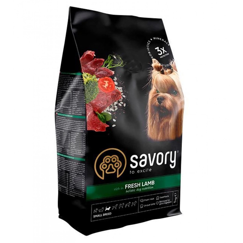 Savory Small Lamb для собак малих порід з ягням 8 кг