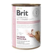 Brit VD Hypoallergenic Cans для собак с с лососем и горохом 400 г фото