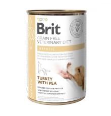 Brit VD Hepatic Cans для собак при хронической печеночной недостаточности, с индейкой и горохом 400 г фото