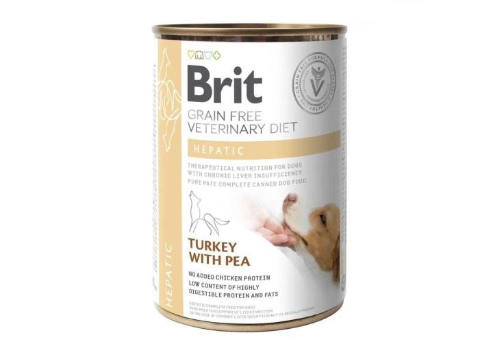 Brit VD Hepatic Cans для собак при хронічній печінковій недостатності, з індичкою та горохом 400 г Brit VD Hepatic Cans для собак при хронічній печінковій недостатності, з індичкою та горохом 400 г
