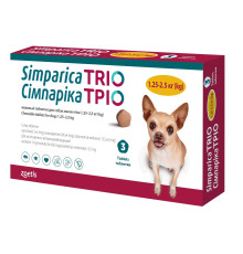 Сімпарика Тріо, для собак, від бліх та кліщів від 1,3-2,5 кг (1таб)