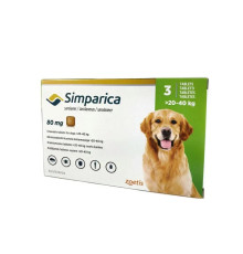 Сімпарика від бліх та кліщів для собак 80 мг від 20 до 40 кг (1таб)