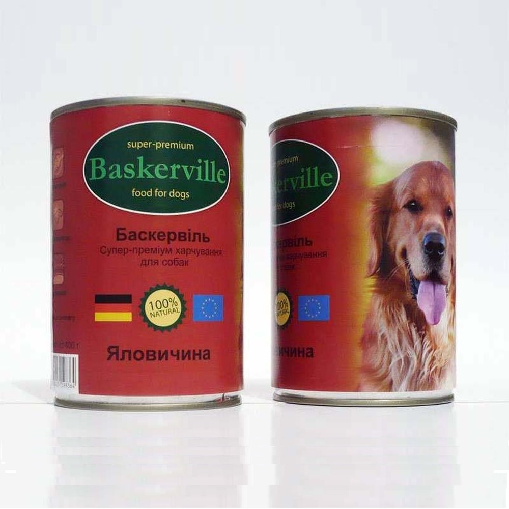 Вологий корм Baskerville Яловичина для собак 800 г
