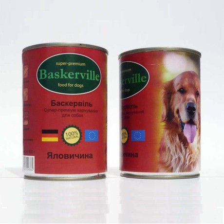 Вологий корм Baskerville Яловичина для собак 800 г