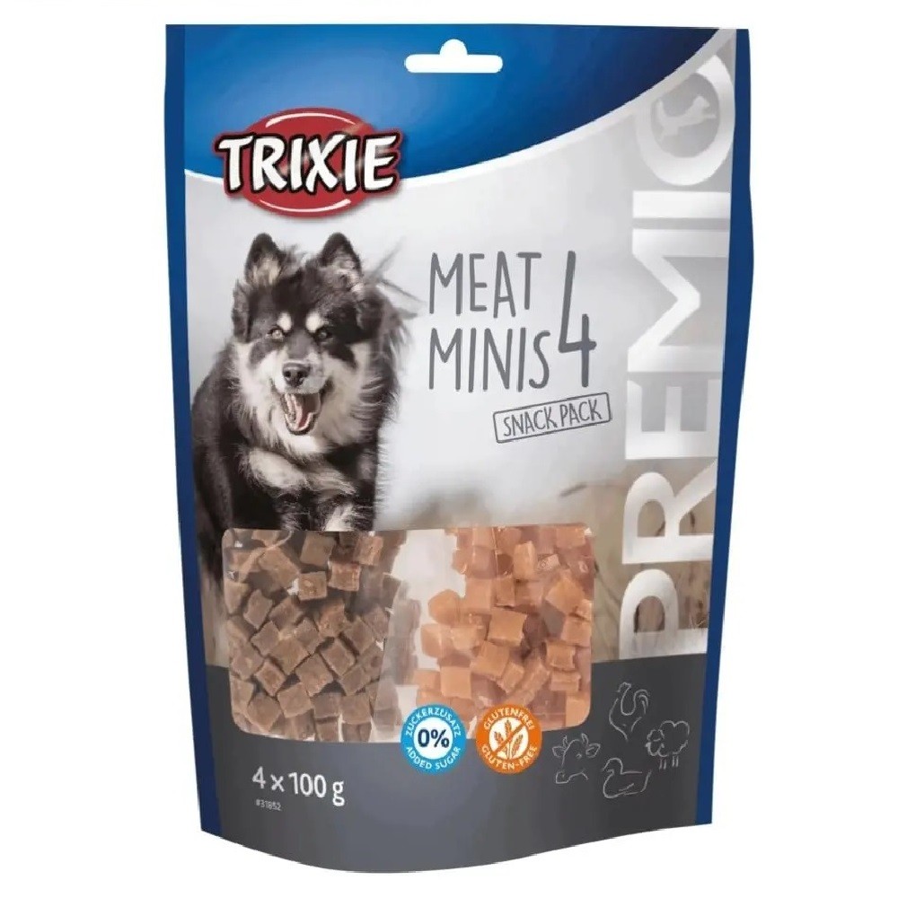 Ласощі для собак Trixie Premio 4 Meat Minis, з куркою, качкою, яловичиною та бараниною, 400 г (31852)