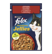 Влажный корм для кошек Felix Sensations, с говядиной и томатами, 26*85 г