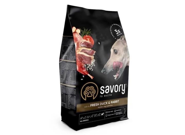 Savory All Breeds Duck Rabbit для собак с уткой и кроликом 3 кг