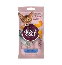 Ласощі Delickcious (Делішес) Creamy Snacks Sardine Pampkin для котів з сардиним та гарбузом 4шт.*15г фото