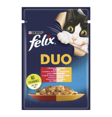 Влажный корм для кошек Felix Sensations Sauces, с говядиной и птицей, 26*85 г