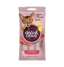 Ласощі Delickcious (Делішес) Creamy Snacks Chicken для кішок з куркою та ананасом 4шт.*15г фото