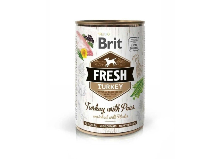 Brit Fresh Turkey Peas с индейкой и горошком 400 г