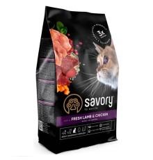 Savory Sterilised Lamb Chicken для стерилизованных кошек с ягненком 2 кг фото