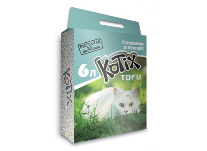 Наповнювач соєвий Kotix Тофу для котячого туалету класик 6 л/2.6 кг