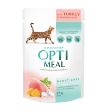 Optimeal Turkey Pumpkin sause с индейкой в тыквенном соусе для кошек 12х85 г фото