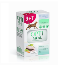 Optimeal Cod Fish Vegetablе для кошек с треской набор (3+1) 340 г фото