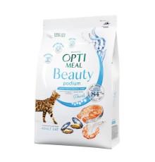 Optimeal Cat Beauty Podium шерсть и уход за зубами для кошек из морепродуктов 4 кг фото