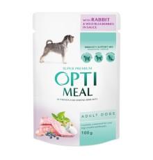 Optimeal Rabbit & Wild Blueberries in sauce для собак с кроликом 12x100г фото