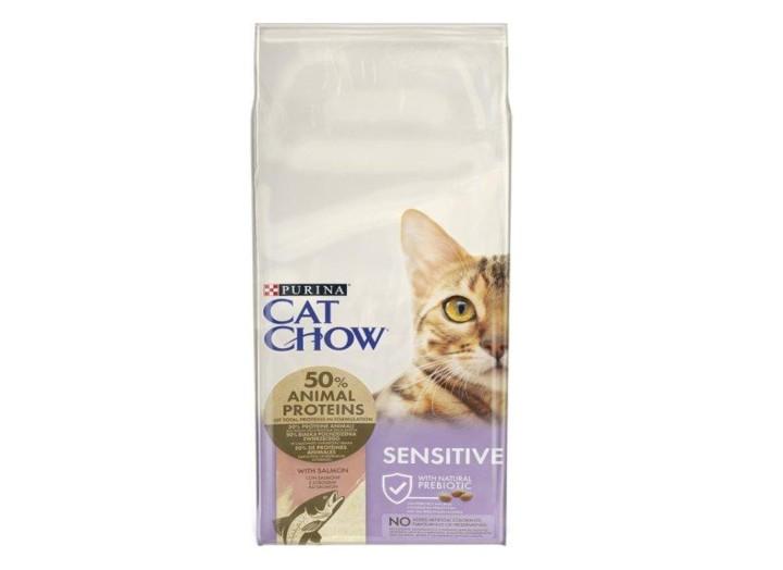 Cat Chow Adult Sensitive Salmon для кошек с лососем 15 кг Cat Chow Adult Sensitive Salmon для кошек с лососем 15 кг
