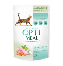 Optimeal Rabbit Carrot jelly с кроликом в морковном желе для кошек 12х85 г фото