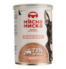 Влажный корм для собак Мясная миска паштет мясное ассорти 415 г фото