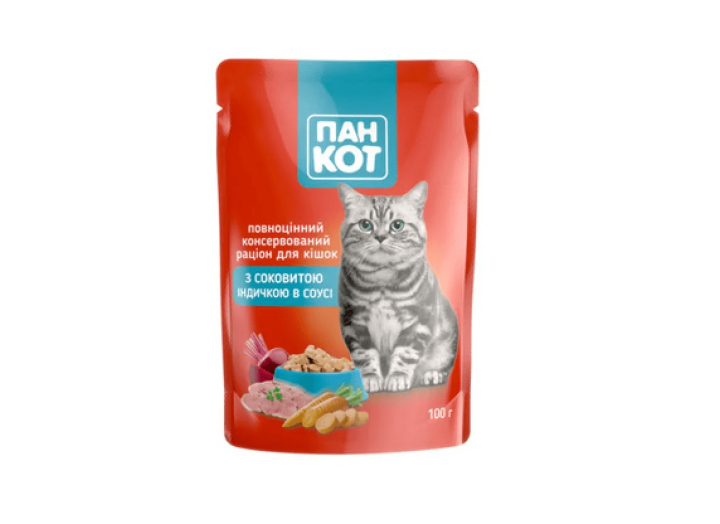 Пан Кот Индейка пауч для кошек с индейка в соусе 24х100 г Пан Кот Индейка пауч для кошек с индейка в соусе 24х100 г