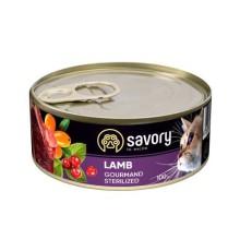 Savory Sterilised Lamb для стерилизованных кошек с ягненком 100 г фото