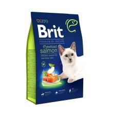 Brit Premium Sterilised Salmon для стерилизованных кошек с лососем 8 кг фото