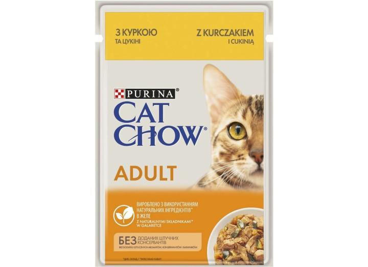 Влажный корм для кошек Cat Chow Adult с курицей и цуккини 26х85 г Влажный корм для кошек Cat Chow Adult с курицей и цуккини 26х85 г