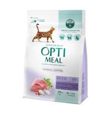 Optimeal Duck Hairball Control для выведения комков шерсти для кошек с уткой 200 г фото