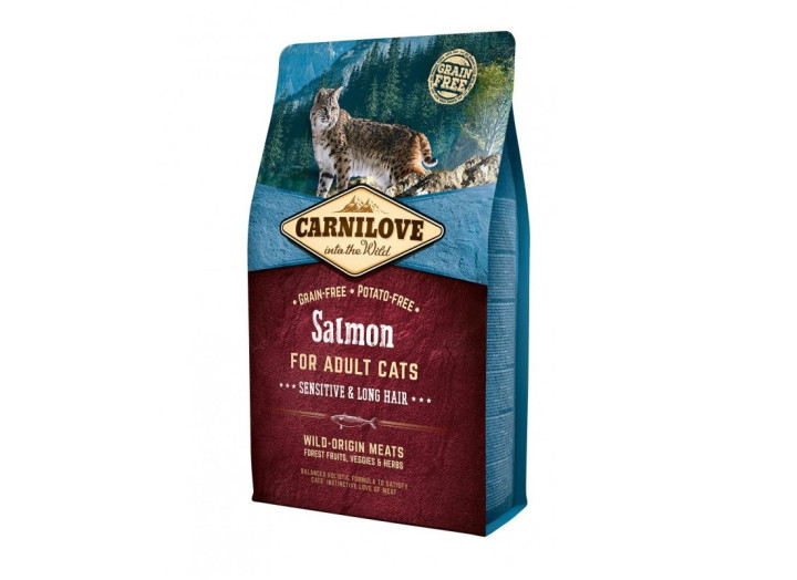Carnilove Salmon Sensitive Long Hair для кішок з лососем 2 кг