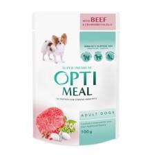 Optimeal Beef Cranberry in jelly для собак с говядиной и клюквой в желе 12x100г фото
