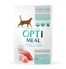 Optimeal Sterilised Turkey с индейкой для стерилизованных кошек 12х85 г фото
