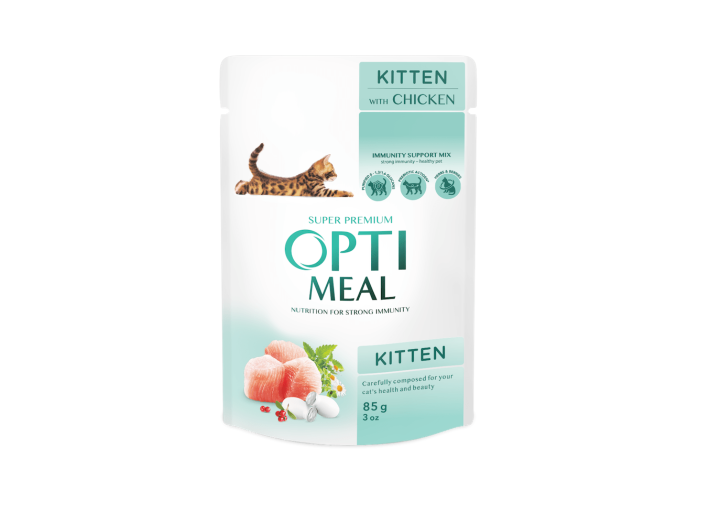 Optimeal Kitten Chicken с курицей для котят 85 г Optimeal Kitten Chicken с курицей для котят 85 г