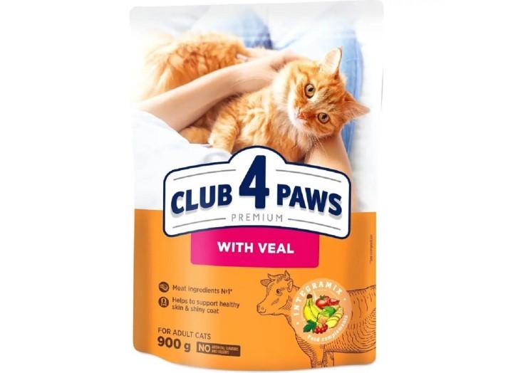 Клуб 4 Лапы Premium Veal для кошек с телятиной 900 г Клуб 4 Лапы Premium Veal для кошек с телятиной 900 г
