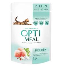 Optimeal Kitten Chicken с курицей для котят 12х85 г фото