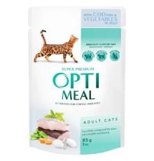 Optimeal Cod Fish Vegetable с треской в желе для кошек 12х85 г фото
