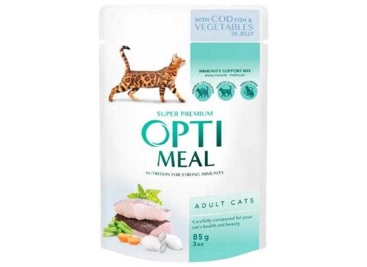 Optimeal Cod Fish Vegetable с треской в желе для кошек 85 г Optimeal Cod Fish Vegetable с треской в желе для кошек 85 г