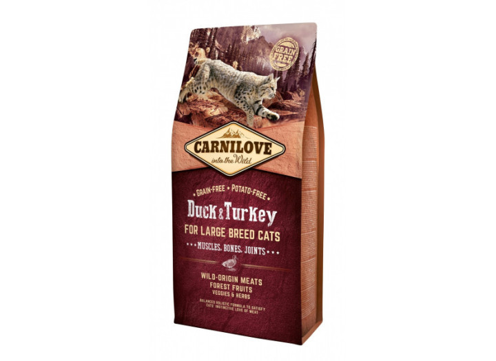 Carnilove Duck Turkey Large Breed для кішок великих порід з качкою та індичкою 6 кг